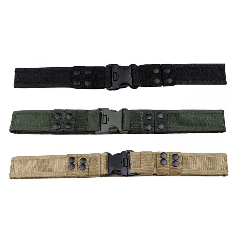 Man Military Tactical Belt Fabric Canvas Tactical Strap Army Plastic Buckle Male Working Belts for Jeans Velcroo Waistband Belt