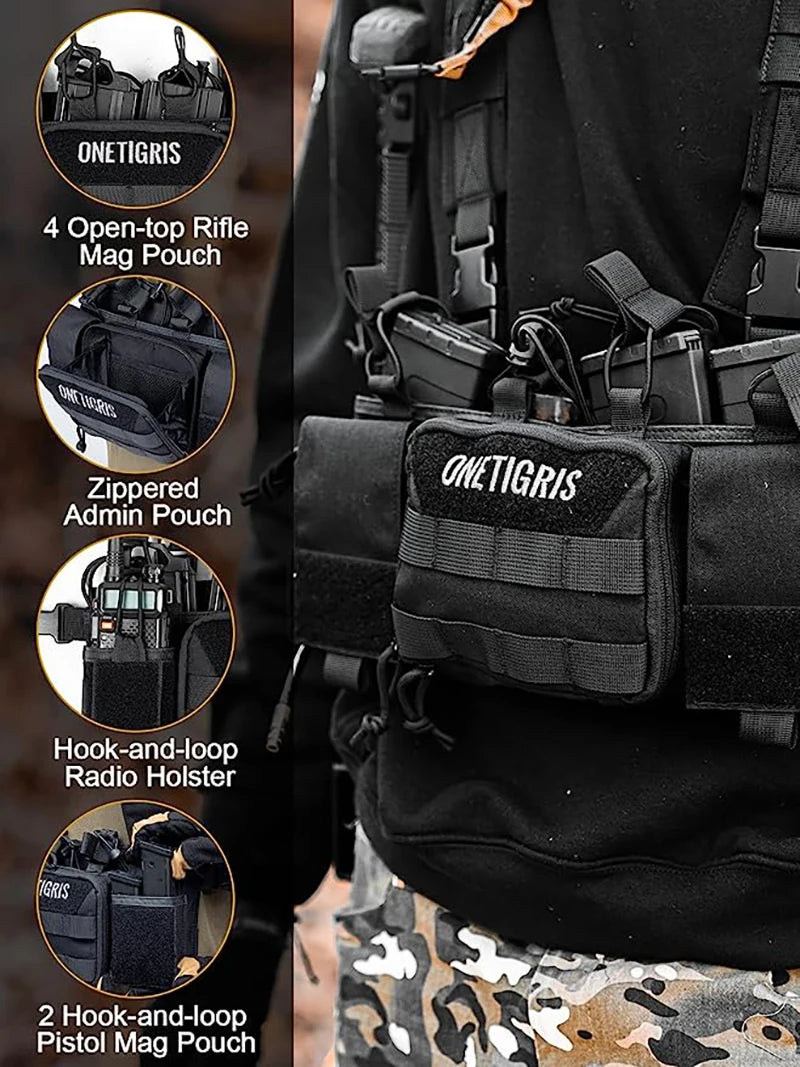 ONETIGRIS Tactical MOLLE Chest Rigs X Harness  JPC Hunting Airsoft Magazine Pouch Tactical Plate Carrier Vest Equipment